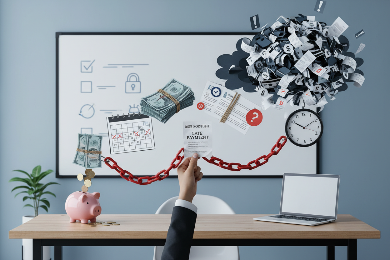 Empiezas con un pago tarde y terminas en cadena de cargos